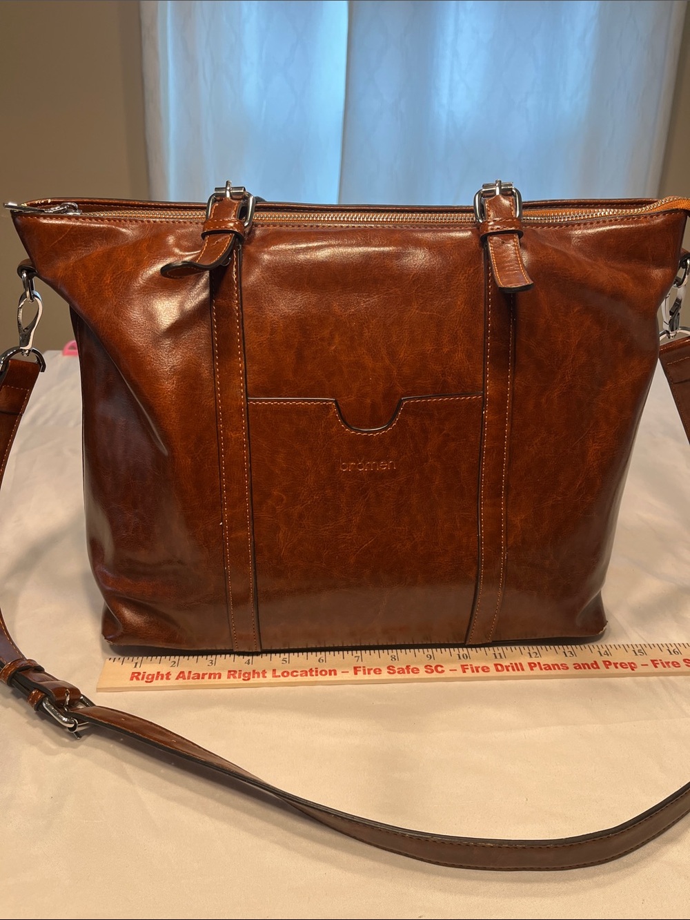 Men’s/Women’s Bromen Brown Tote Bag Large Shoulder Crossbody Laptop Work Purse